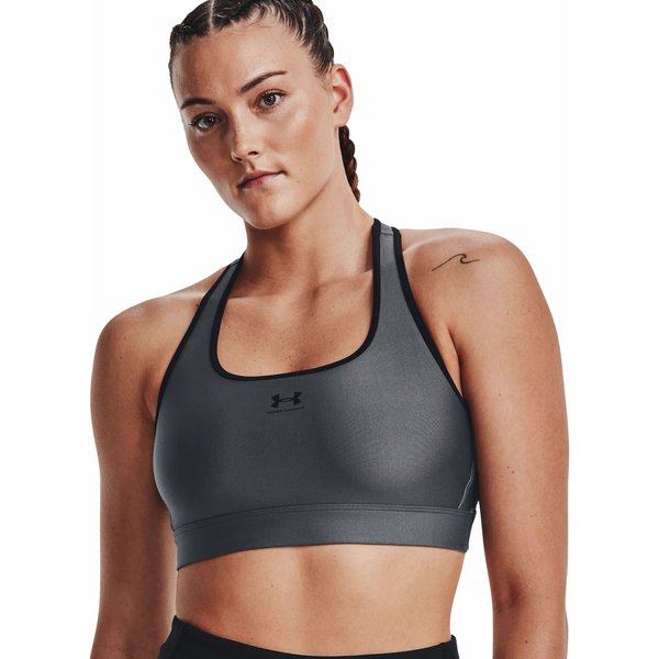 Biustonosz sportowy damski Authentics Mid Padless Under Armour - szary