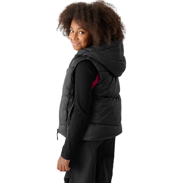 Kamizelka puchowa dziewczęca TVJAF129 4F - głęboka czerń