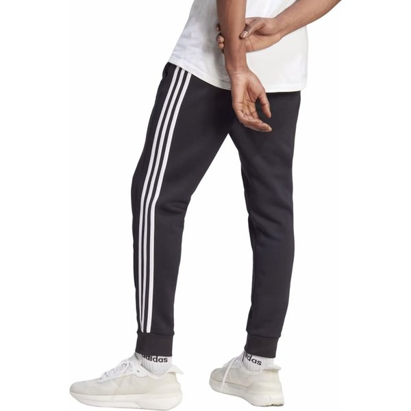 Spodnie dresowe męskie Essentials Fleece 3-Stripes Tapered Cuff Adidas - czarne
