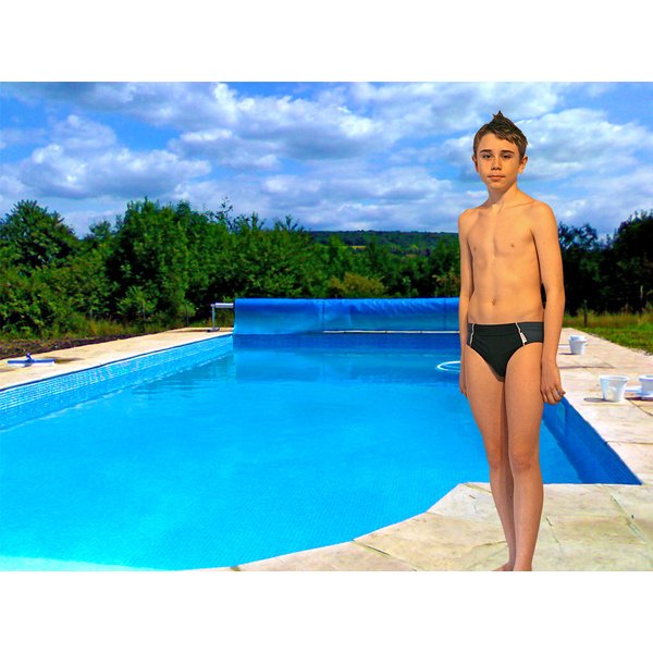 Kąpielówki juniorskie SK0032 Stanteks - czarny/szary