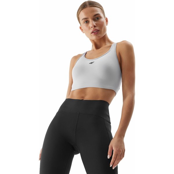 Biustonosz sportowy damski 4FAW23USBAF072 4F - szary