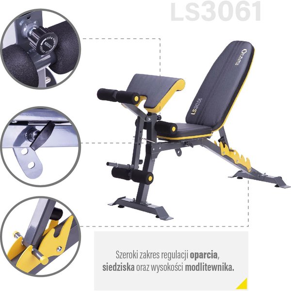 Ławka regulowana do ćwiczeń LS3061 4w1 HMS
