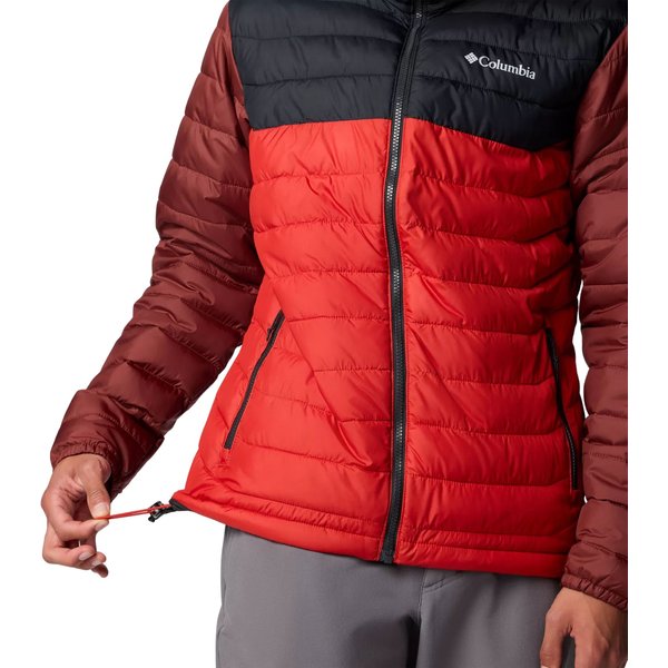 Kurtka puchowa męska Powder Lite II Hooded Jacket Columbia - Sail Red/Black