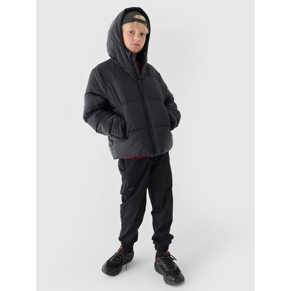 Kurtka puchowa chłopięca TDJAM463 4F - głęboka czerń
