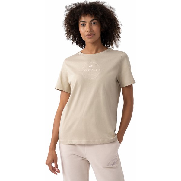 Koszulka damska 4FAW23TTSHF0902 4F - beż