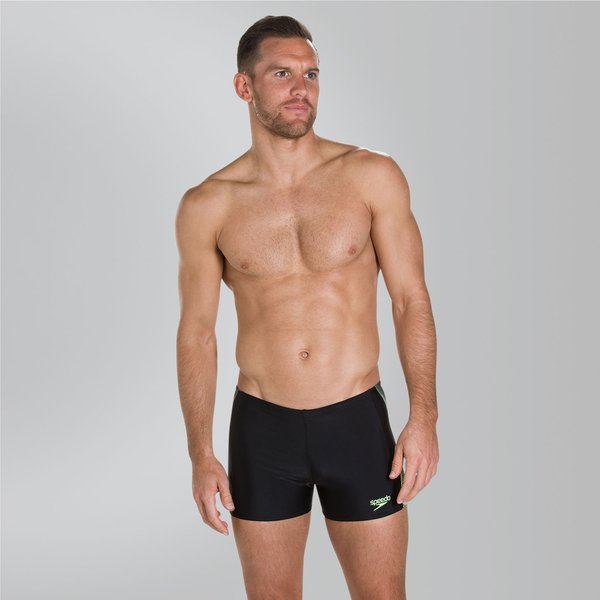 Kąpielówki męskie Placement Panel Aquashort Speedo - czarno-limonkowe