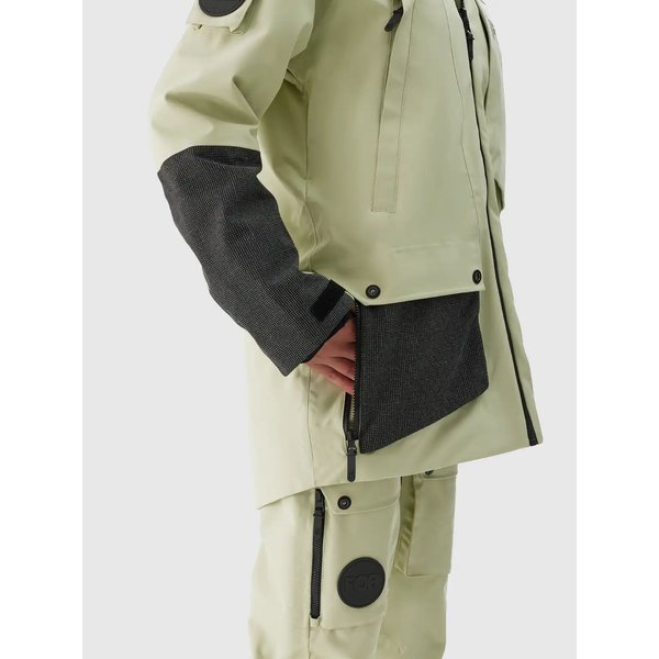 Kurtka snowboardowa damska TTJAF587 4F - oliwkowy