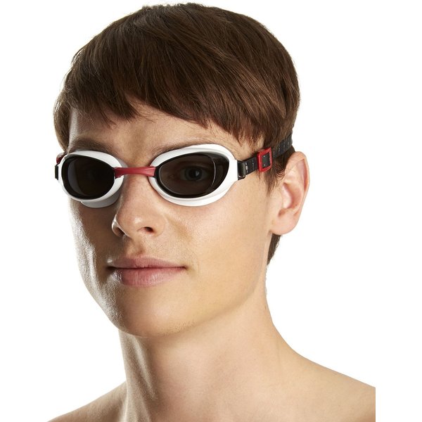 Okulary pływackie Speedo Aquapure IQFit - biało-czerwone