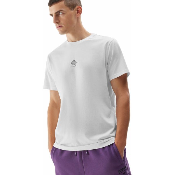 Koszulka męska 4FAW23TTSHM0889 4F - biały