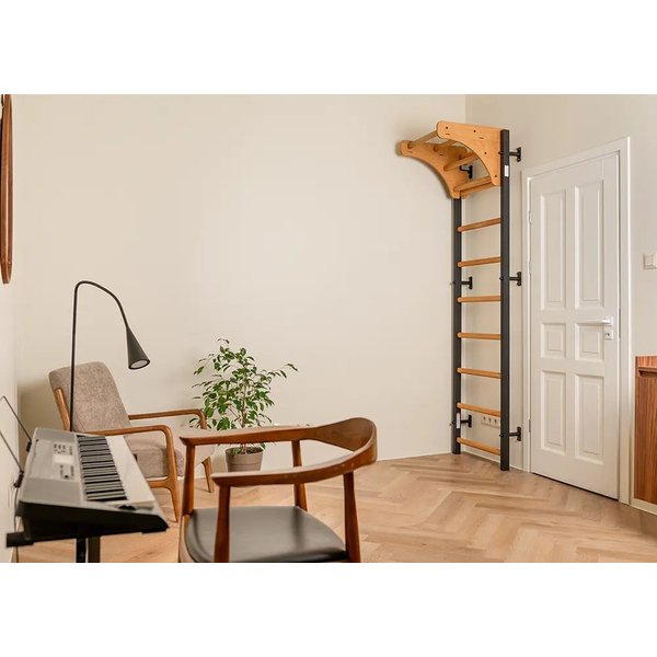 Drabinka gimnastyczna z drążkiem 711 BenchK - czarna