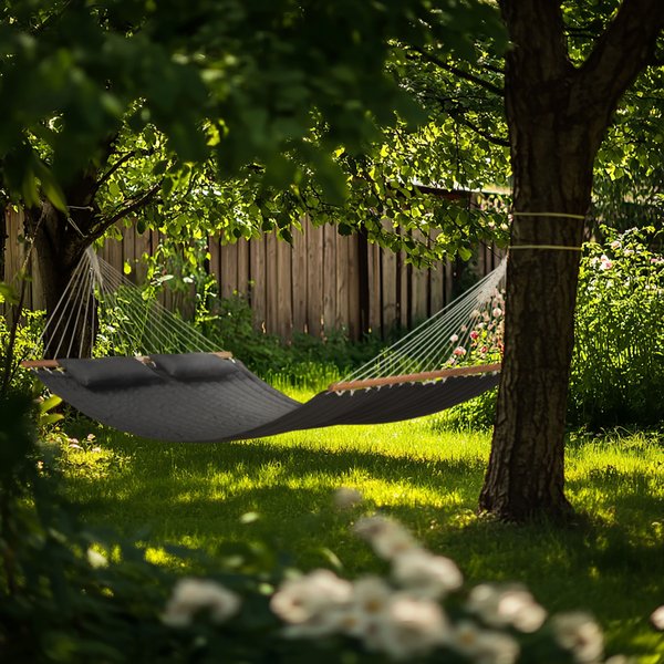 Hamak dwuosobowy Luxury Outtec - szary