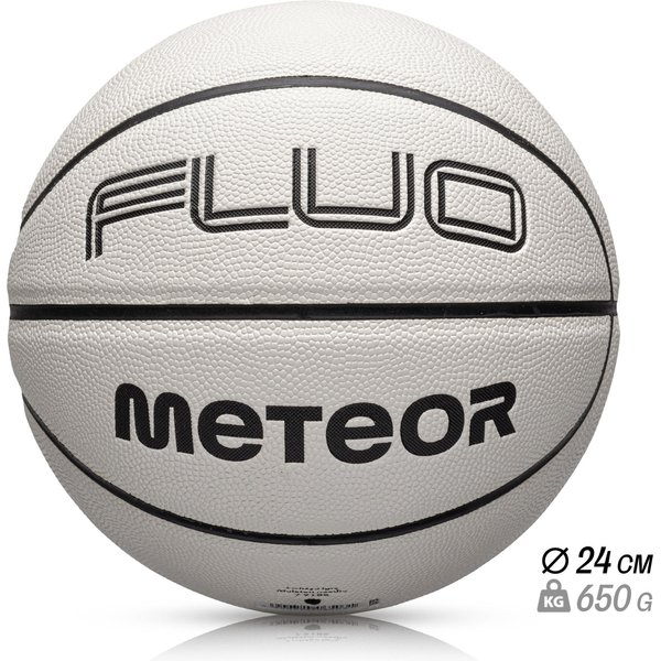 Piłka do koszykówki Fluo 7 Meteor - biały/neonowy zielony