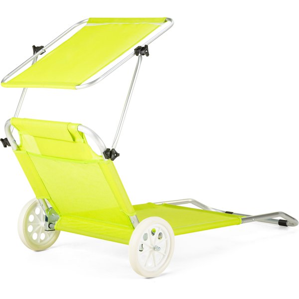 Leżak ogrodowy z daszkiem Sun Outtec WYPRZEDAŻ - limonka