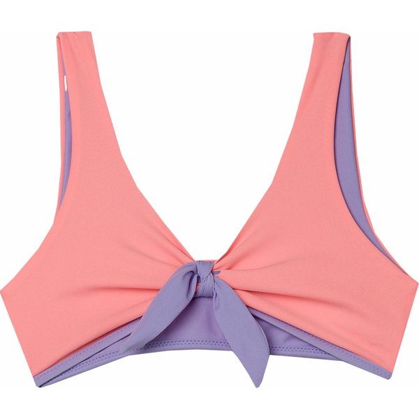 Strój kąpielowy dziewczęcy dwustronny 4FJWSS24UBKSF024 4F - Łososiowy neon