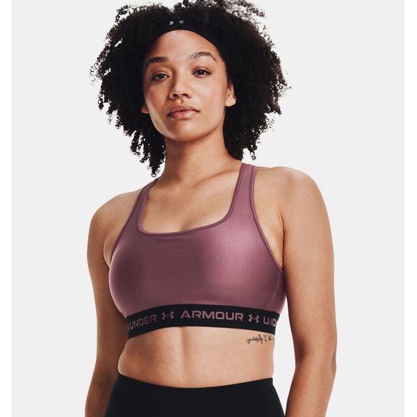 Biustonosz sportowy damski Crossback Mid Bra Under Armour - plum