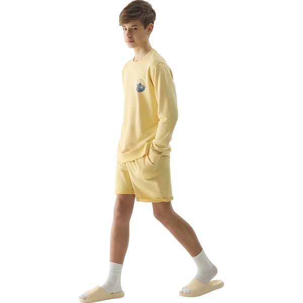 Bluza chłopięca 4FJWSS24TSWSM0936 4F - jasny żółty