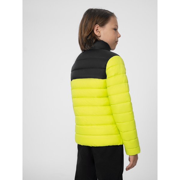 Kurtka puchowa chłopięca 4FJSS23TDJAM077 4F - soczysta zieleń