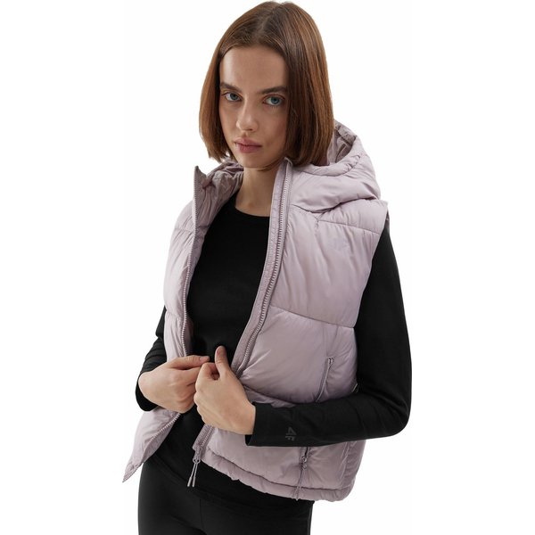 Kamizelka damska 4FAW23TVESF073 4F - jasny róż