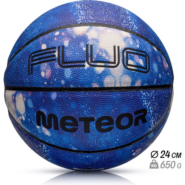 Piłka do koszykówki Fluo 7 Meteor - niebieski/biały