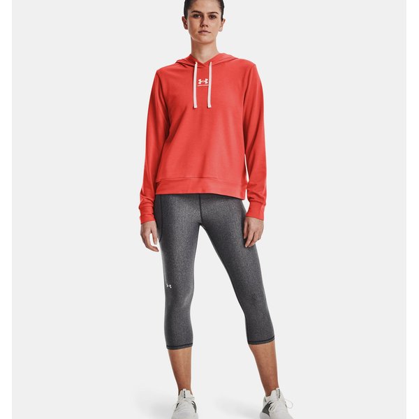 Bluza damska Rival Terry Hoodie Under Armour - czerwony