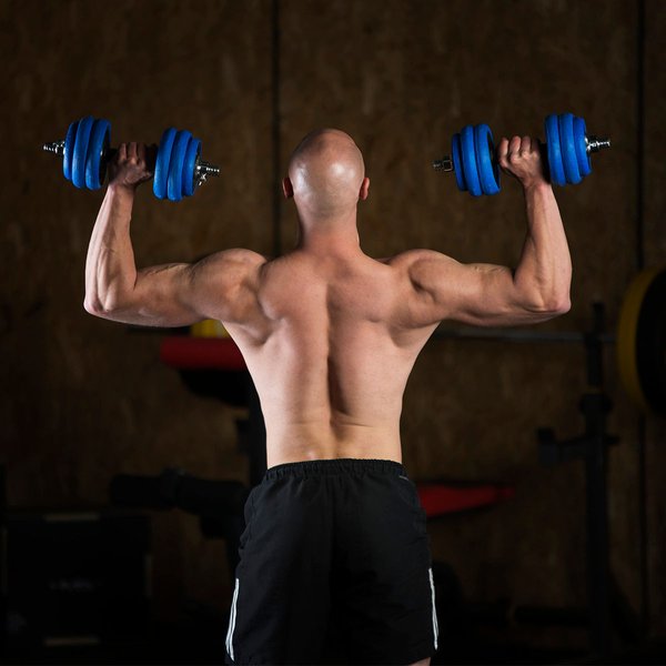 Hantle żeliwne ogumowane ze sztangą 2x15kg HMS