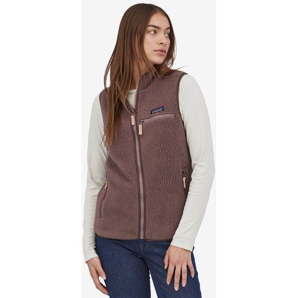 retro pile vest women's