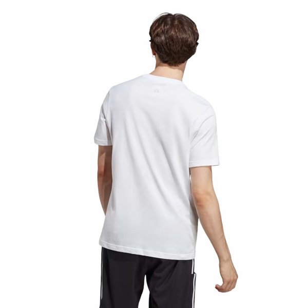 Koszulka męska Essentials Single Jersey Linear Embroidered Logo Adidas - biała
