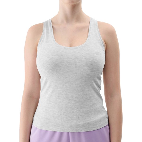 Bezrękawnik damski 4FWSS24TSLEF041 4F - chłodny jasny szary melanż