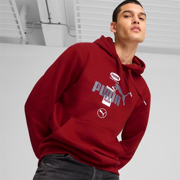 Bluza męska Power Graphic Hoodie FL Puma - Intense Red