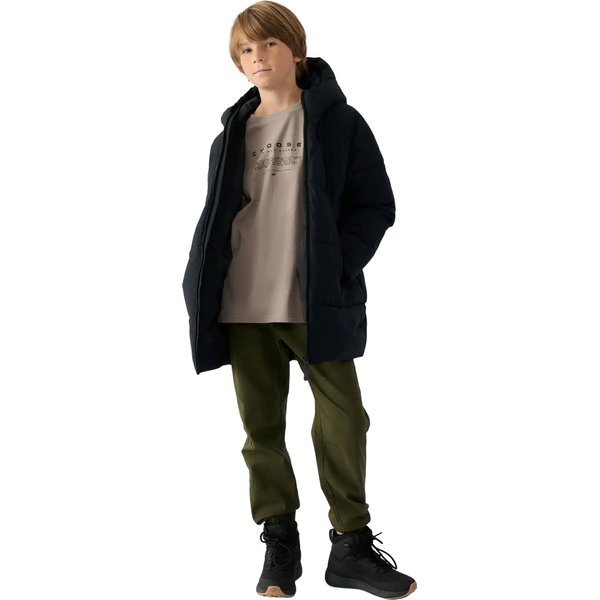 Płaszcz puchowy chłopięcy TDJAM464 4F - głęboka czerń