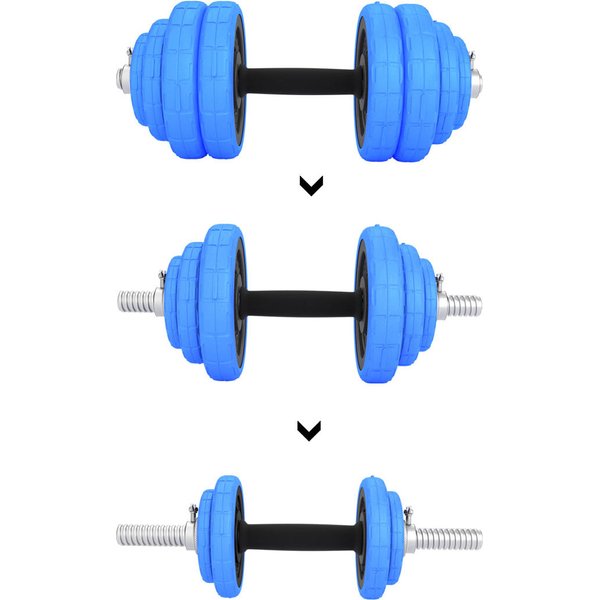 Hantle żeliwne ogumowane ze sztangą 2x15kg HMS