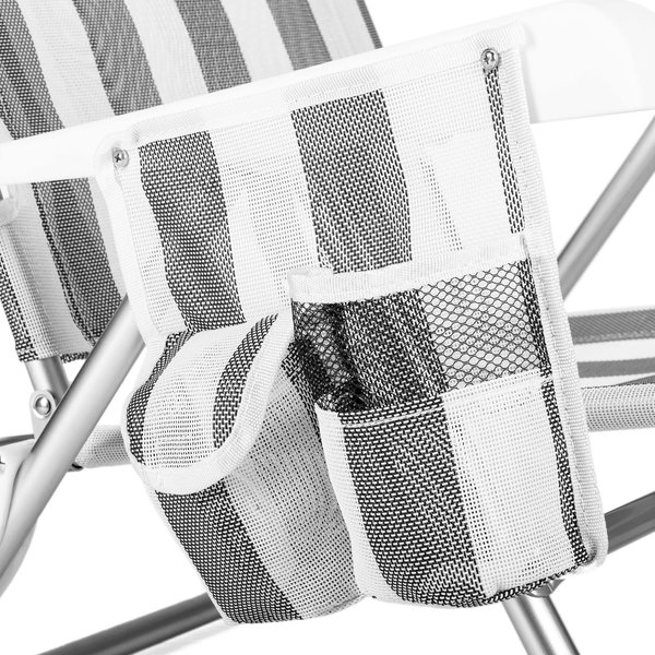 Krzesło plażowe z funkcją leżaka Sun Flex 2w1 Outtec - paski/szare