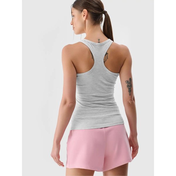 Bezrękawnik damski TSLEF124 4F - chłodny jasny szary melanż