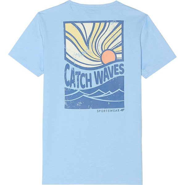 Koszulka chłopięca 4FJWSS24TTSHM1136 4F - jasny niebieski