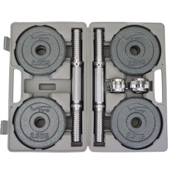 Zestaw hantli żeliwnych Hammertone w walizce 2x10kg Vivo