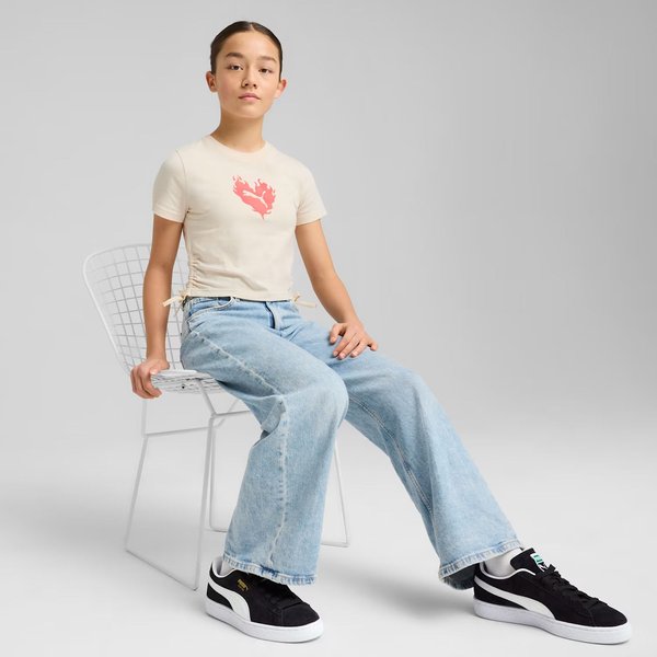 Koszulka juniorska Flaming Love Puma - alpine snow