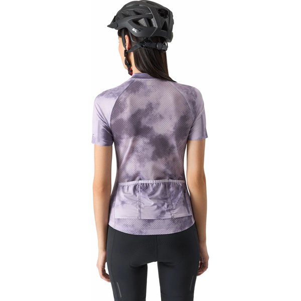 Koszulka rowerowa damska 4FSS24TFTSF489 4F - ciemny fiolet allover