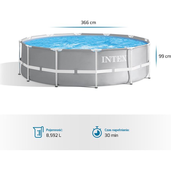 Basen stelażowy Prism Frame 366x99cm Intex - basen 26716