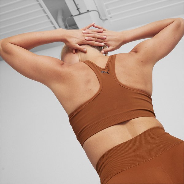 Biustonosz sportowy damski 4Keeps Shapeluxe Seamless Bra Puma - brązowy