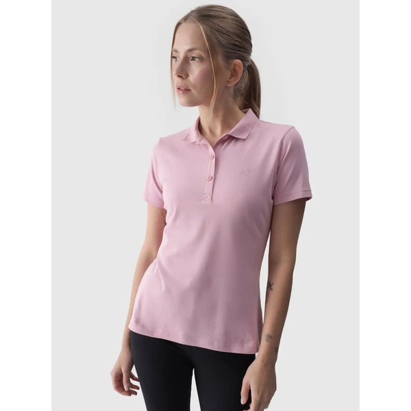 Koszulka damska polo 4FWMM00TPTSF317 4F - jasny róż