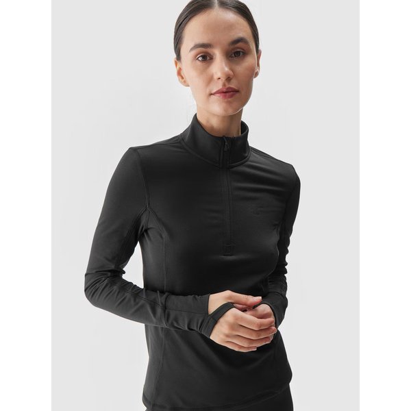 Bluza polarowa damska UBRUF079 4F - głęboka czerń