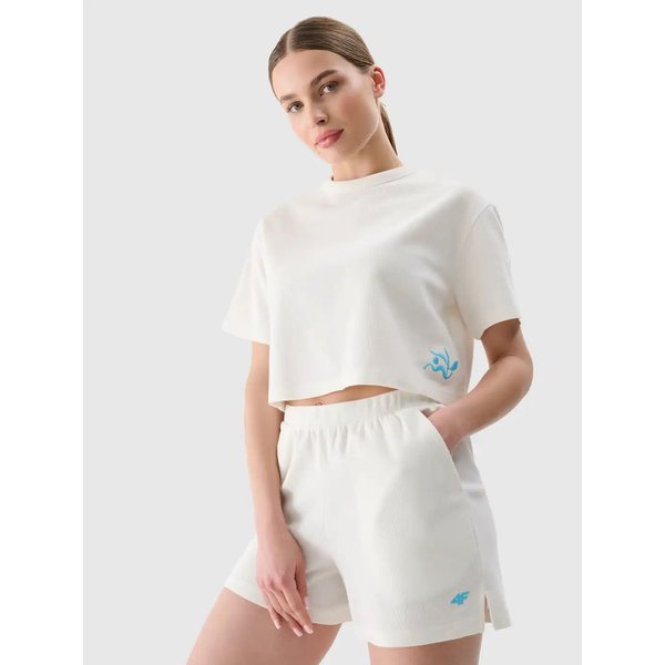 Spodenki damskie TSHOF531 4F - łamana biel