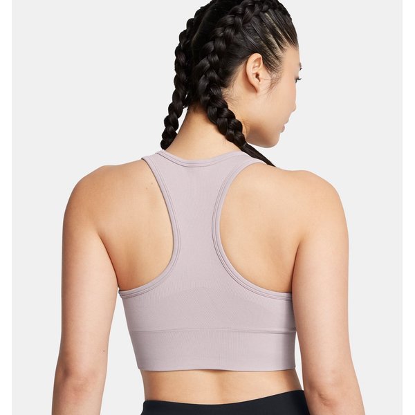 Biustonosz sportowy damski Vanish Seamless Mid Bra Under Armour - beż