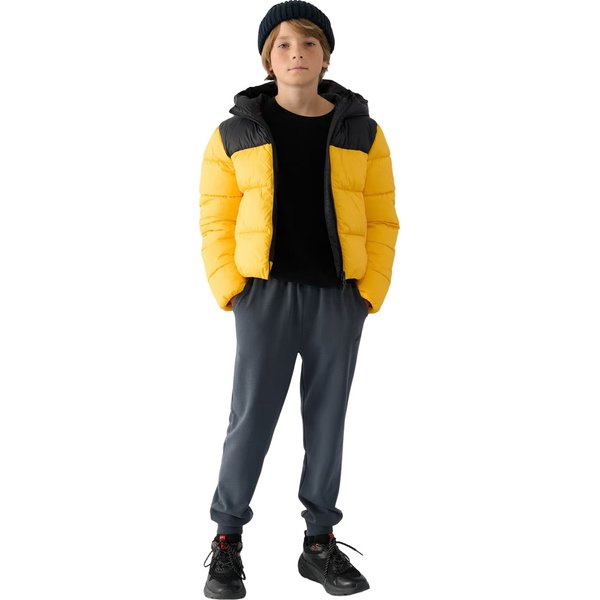 Kurtka puchowa chłopięca TDJAM462 4F - żółty