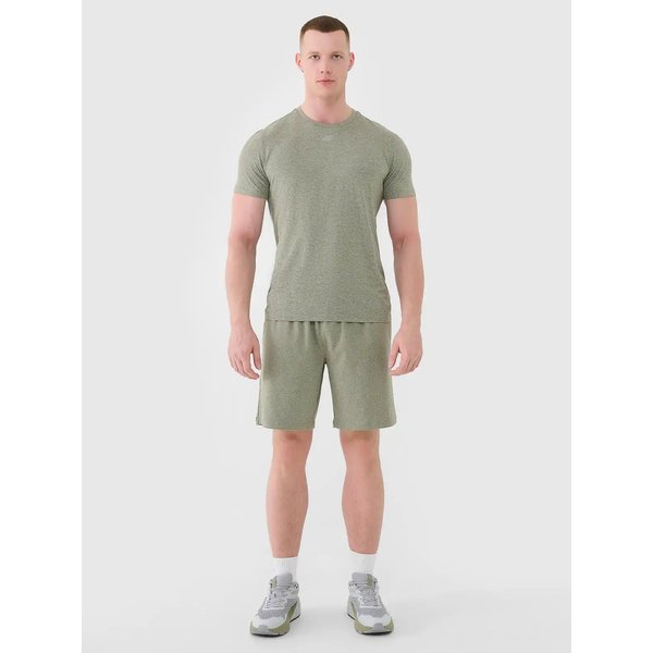 Koszulka męska TFTSM1344 4F - oliwkowy melanż