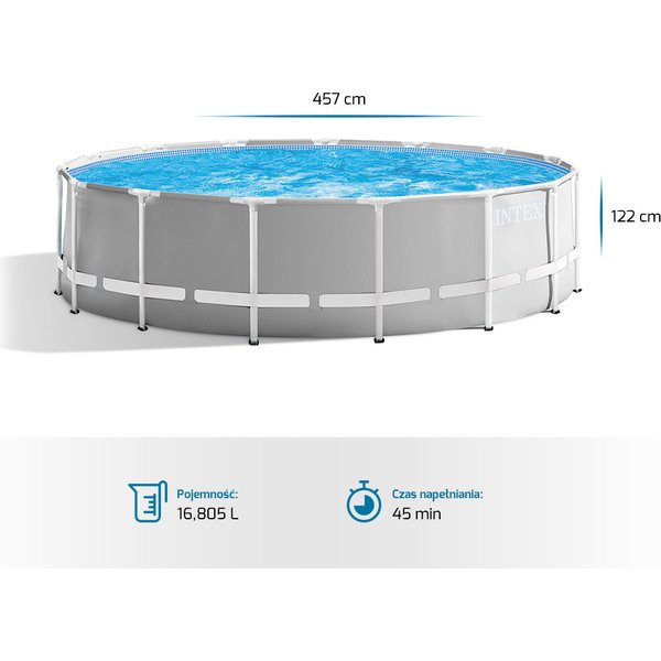 Basen stelażowy Prism Frame 457x122cm Intex
