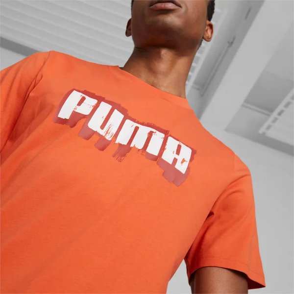 Koszulka męska Graphics Wording Tee Puma - pomarańczowa