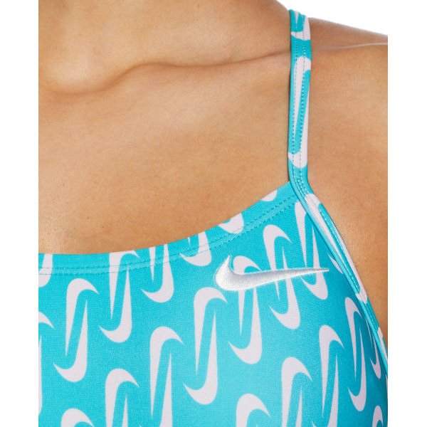 Strój kąpielowy damski Cutout One Piece Nike Swim - Blue