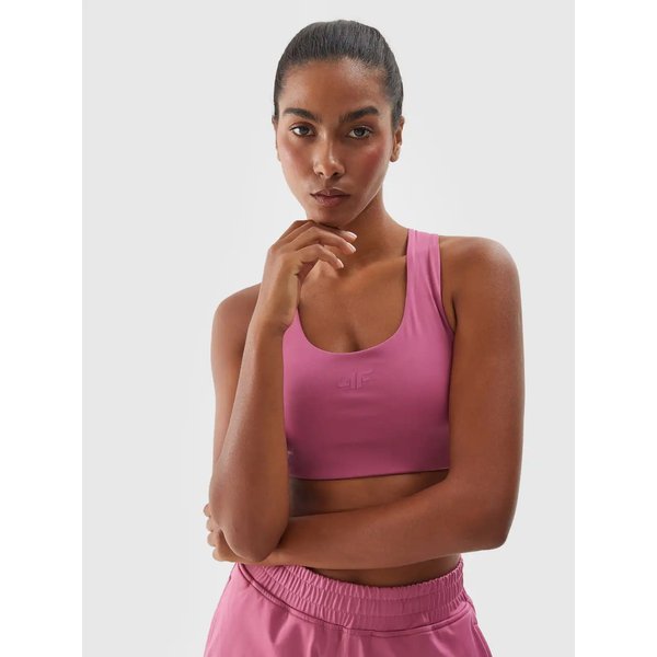 Biustonosz sportowy damski USBAF140 4F - ciemny róż