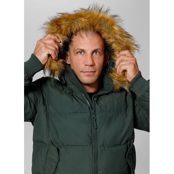 Kurtka męska Burnt Quilted Hooded Jacket Pitbull West Coast - Dark Olive